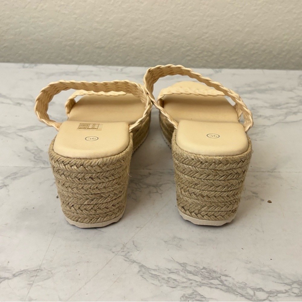 Women's Braided Platform Wedge Sandals Ankle Sz 6 Slip On Summer Casual Dressy​ - Picture 2 of 7